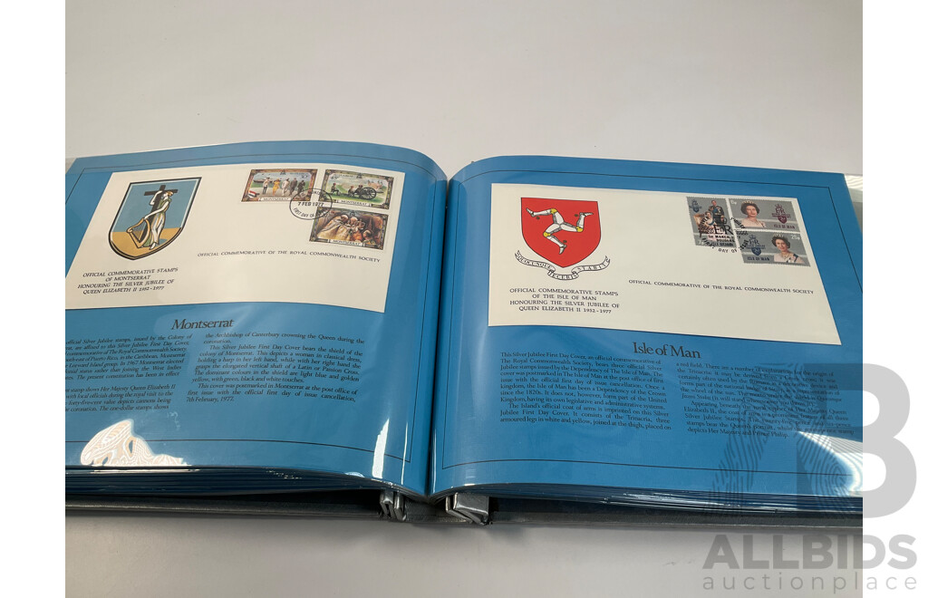 Franklin Philatelic Company 1977 Royal Commonwealth Album of First Day Covers, QE2 Silver Jubilee