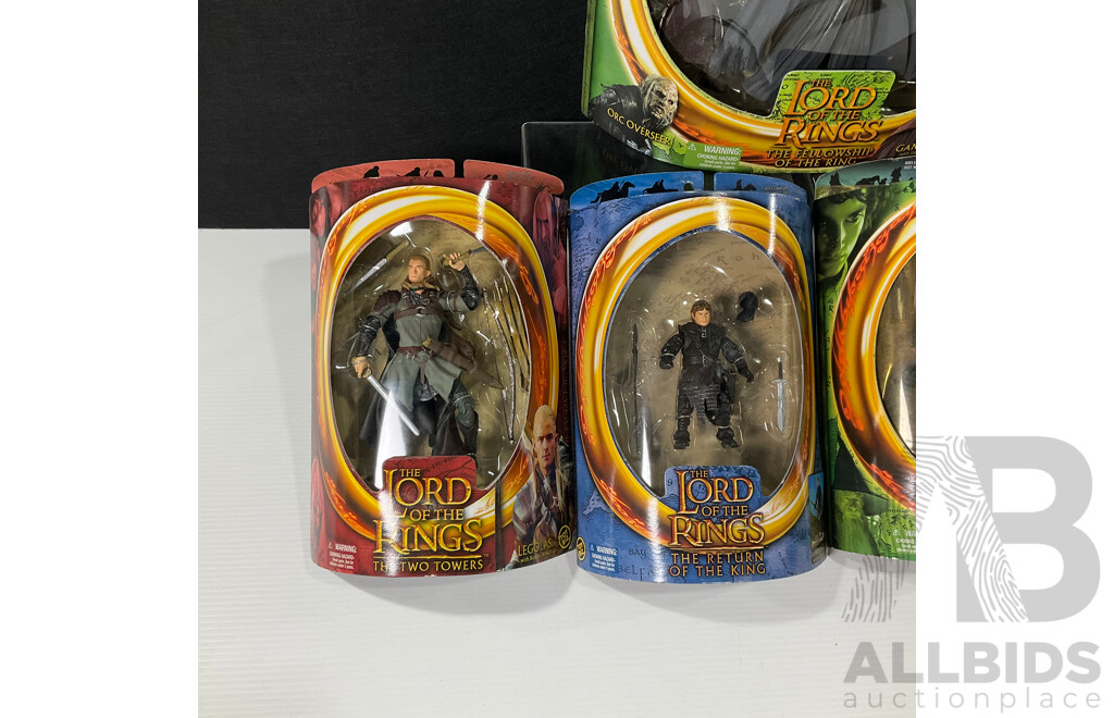 Collection of Five Lord of the Rings Figures in Original Packaging