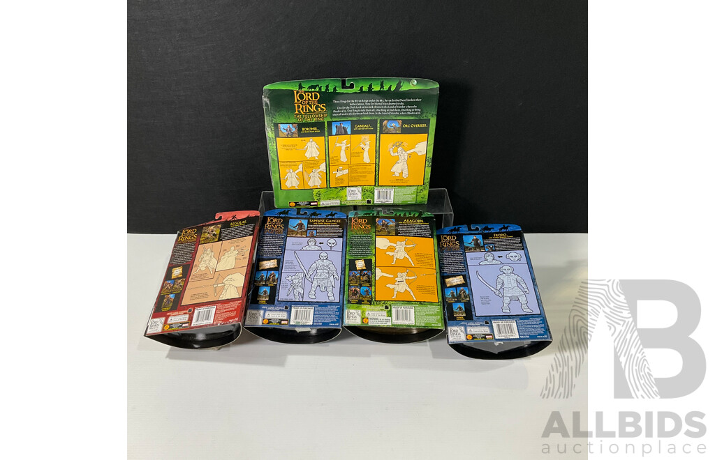 Collection of Five Lord of the Rings Figures in Original Packaging