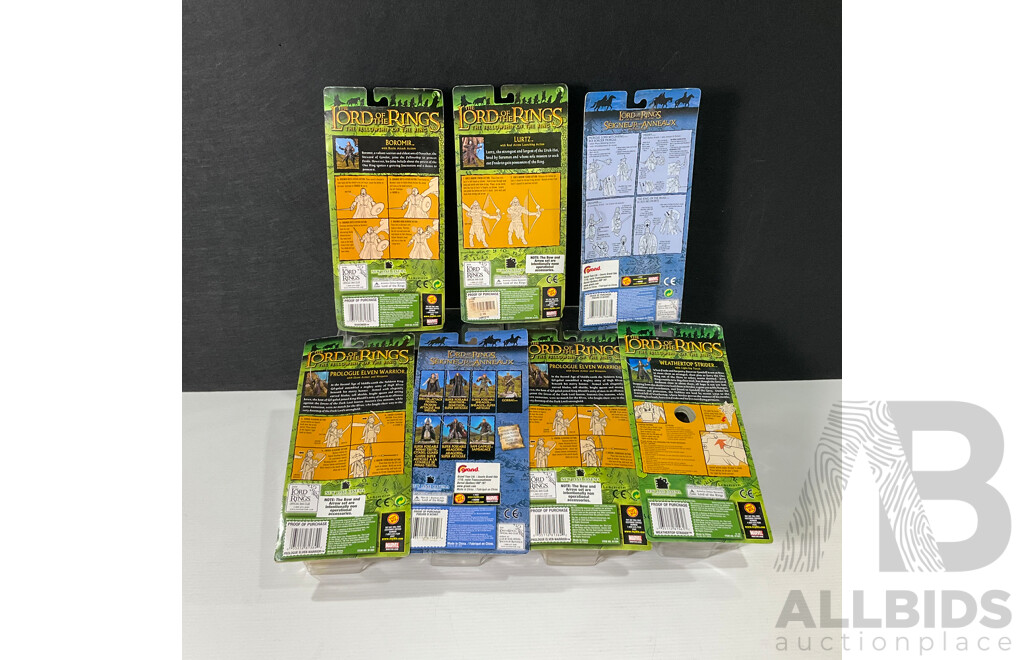 Collection of Seven Lord of the Rings Figurine in Original Packaging