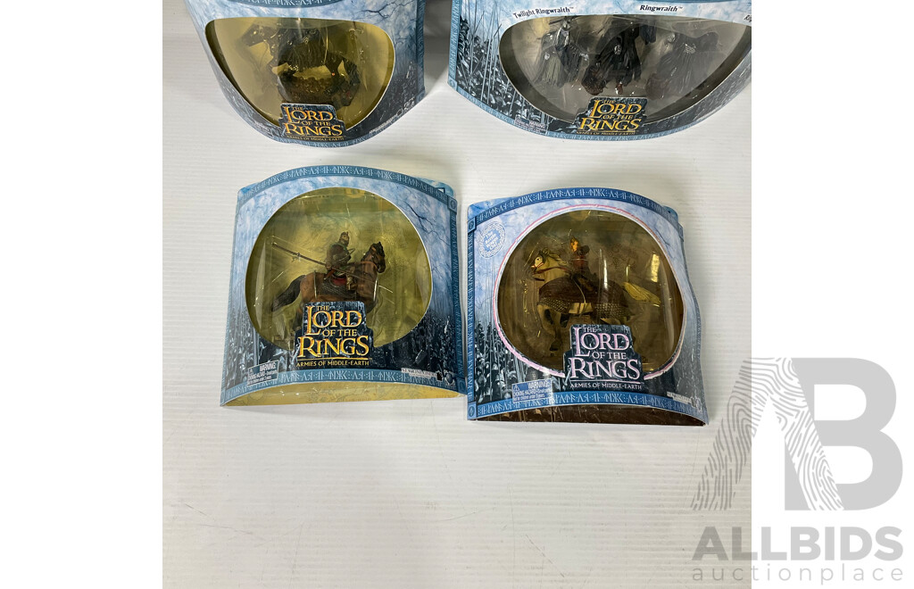 Collection of Seven Lord of the Rings Figures in Original Packaging