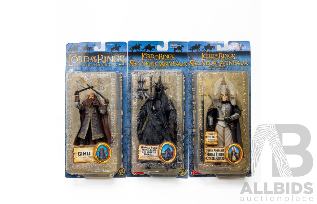 Lord of the Rings, the Return of the King, Morgul Lord, Gimli, & Citadel Guard Figures in Original Box