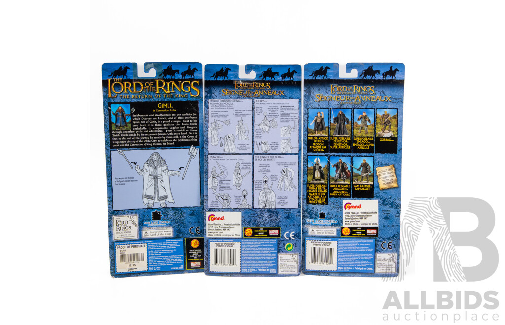 Lord of the Rings, the Return of the King, Morgul Lord, Gimli, & Citadel Guard Figures in Original Box