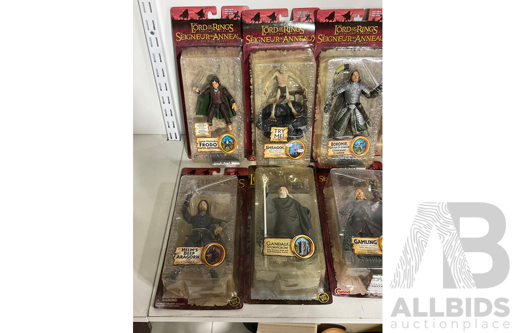 Lord of the Rings, the Two Towers, Collection of Nine Figures in Original Boxes