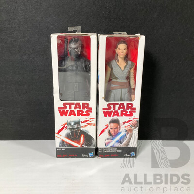 Pair of Hasbro Star Wars Action Figures Including Kylo Ren and Rey