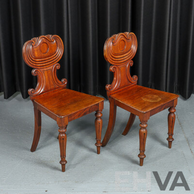 Pair of Victorian Cedar Hall Chairs