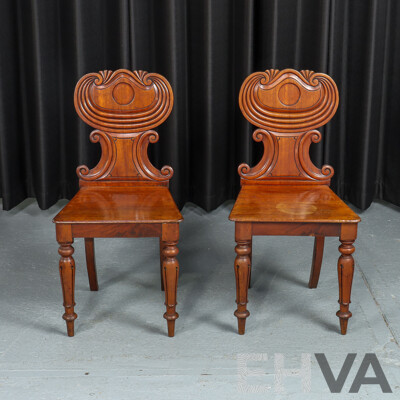 Pair of Victorian Cedar Hall Chairs