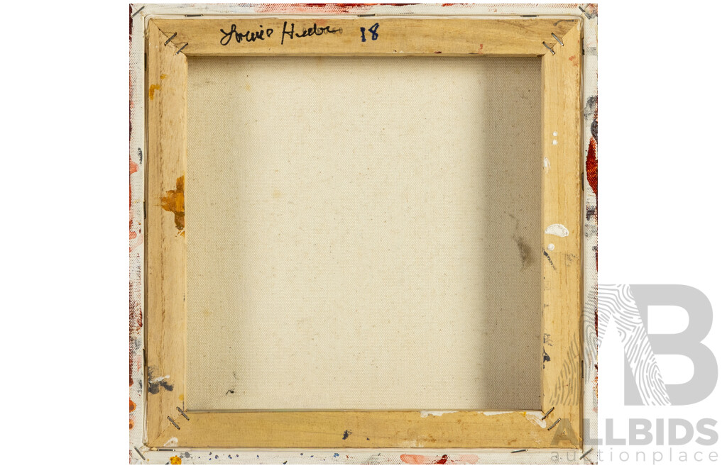 (Possibly) Howie Huda (20th Century), Solar Flare - Divided Energy, Original Abstract Mixed Media on Canvas, 30.5H x 30.5W cm