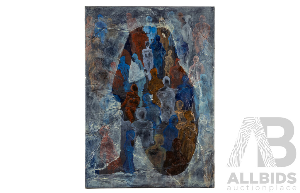 Artist Unknown (20th Century), The Weight of a Thousand Minds, Abstract Mixed Media on Canvas, 70H x 50W cm