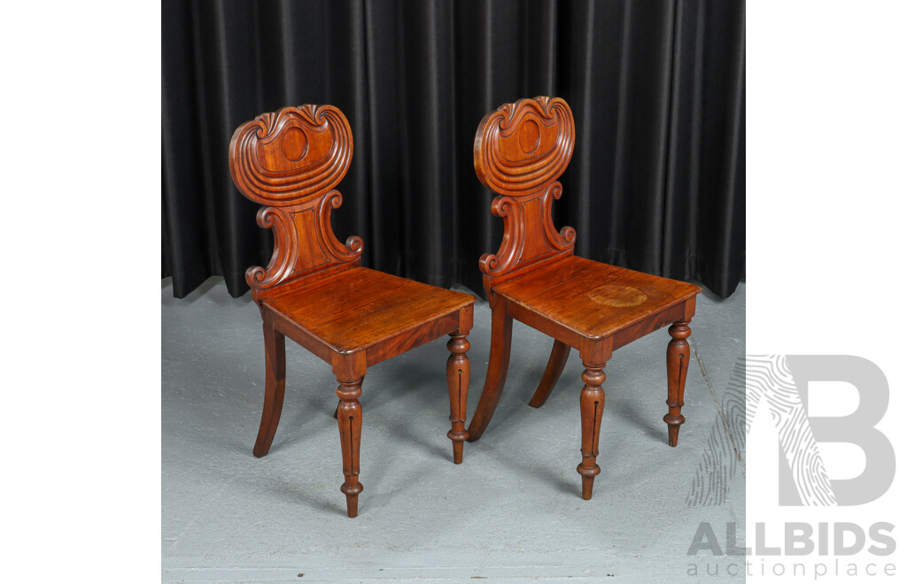 Pair of Victorian Cedar Hall Chairs