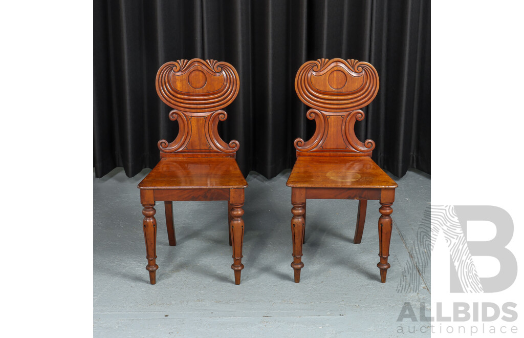 Pair of Victorian Cedar Hall Chairs
