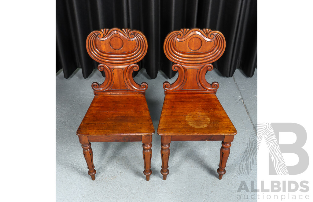 Pair of Victorian Cedar Hall Chairs