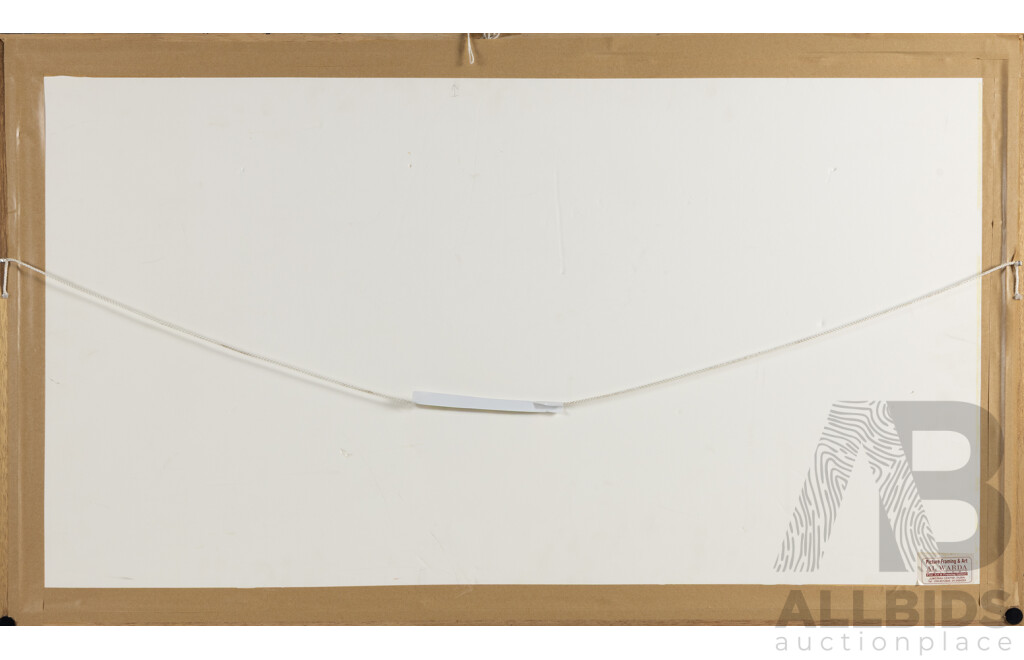 Pedro Puerta (20th Century, Peruvian, Working c1970-80s, 1934-?), Mochica 'Sacrifice Ceremony', Wonderful Original Vintage Linocut, 59 x 101 cm (frame)