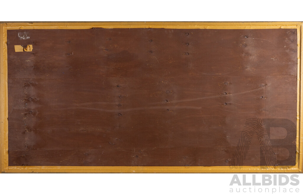 Artist Unknown (Fijian); Wonderful Vintage Large Tapa Cloth, Hand Painted Natural Pigments on Hand Made Mulberry Bark Cloth, 90 x 178 cm (frame)