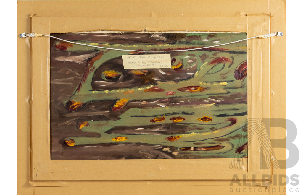 Frank Alcock, (20th Century, Australian), Dirt Track Home, Wonderful Original Vintage Oil on Board, 75W x 55H cm (frame)