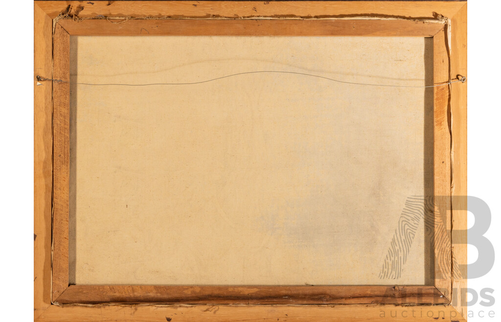 Signed Indistinctly, (20th Century, Balinese), Village Life [Suasana Desa], Vintage Hand Painted Pigment on Cloth, 71H x 96W cm (frame)