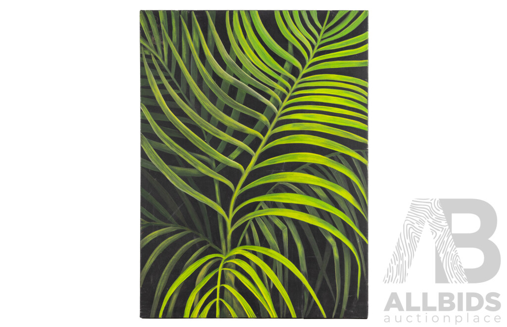 Artist Unknown, (20th Century), Botanical Geometry, Original Oil on Canvas, 80H x 60W cm