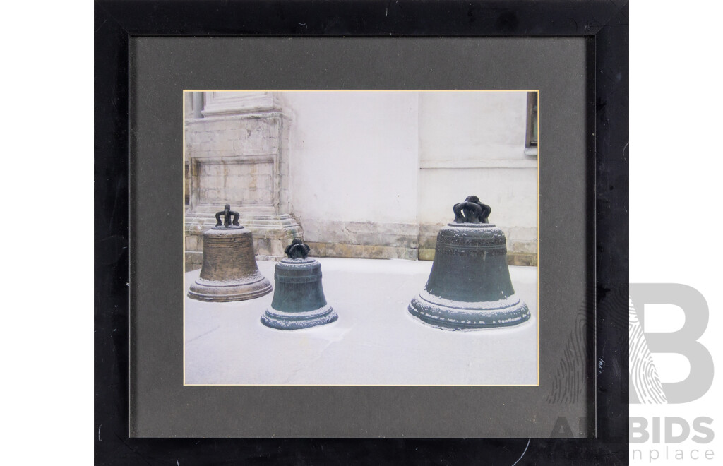 Artist Unknown, (20th Century), Antique Bells in Snow, Original Colour Photograph, 40H x 45W cm (frame)