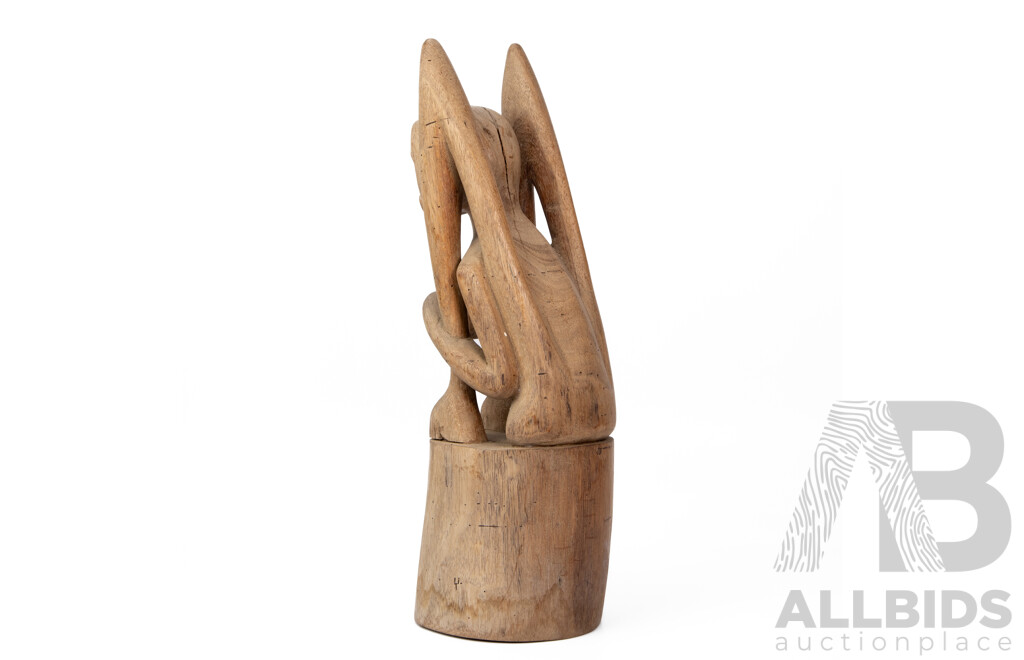 Artist Unknown, (20th Century, Indonesian), Leti Tribal Figure, Hand Carved Aged Wood, 50H cm (largest point)