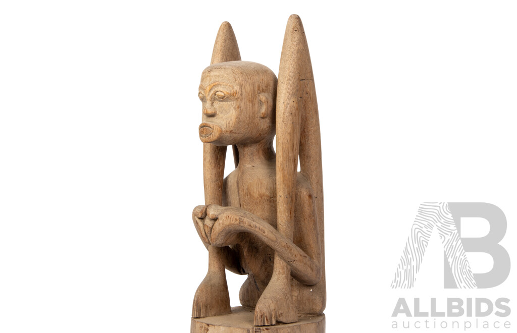 Artist Unknown, (20th Century, Indonesian), Leti Tribal Figure, Hand Carved Aged Wood, 50H cm (largest point)