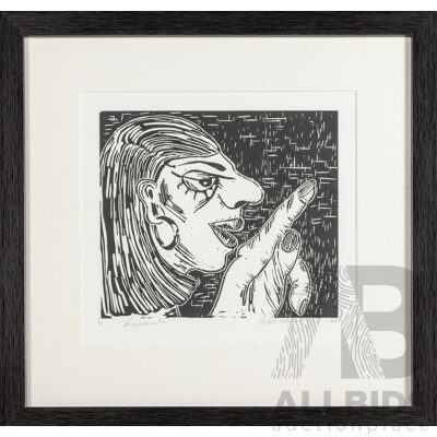 Patti Holden (20th Century, Australian, 1926-2015), I Remember (2010), Original Signed & Editioned Linocut, 44H x 45W cm (frame)