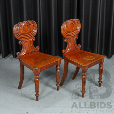 Pair of Victorian Cedar Hall Chairs
