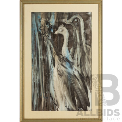 Bob Kalivoda, (20th Century, Czech-Born Australian, 1926-), Visit to Brindabellas, Original Vintage Oil on Paper, 43W x 64H cm (frame)