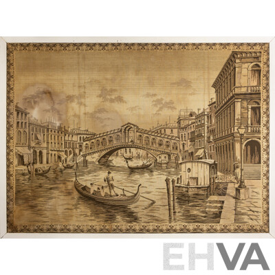 Artist Unknown, (Early 20th Century), Venice Grand Canal I, Vintage Tapestry Framed, 130 x 177 cm (frame)