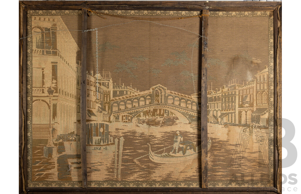 Artist Unknown, (Early 20th Century), Venice Grand Canal I, Vintage Tapestry Framed, 130 x 177 cm (frame)
