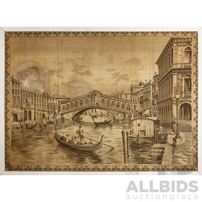 Artist Unknown, (Early 20th Century), Venice Grand Canal I, Vintage Tapestry Framed, 130 x 177 cm (frame)