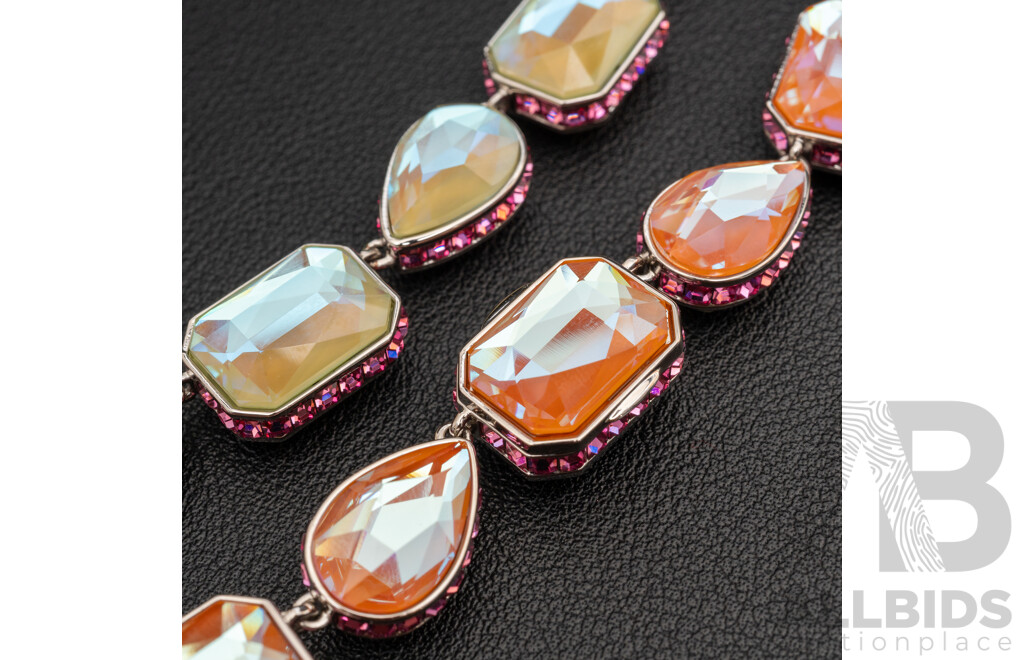 Swarovski Orbita Reversible Multicolor Crystal Necklace