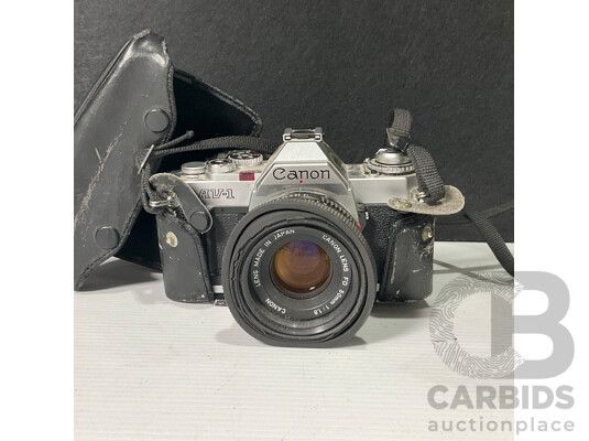 Canon AV-1 Camera and Speedlight Flash
