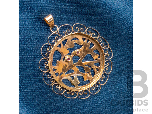 14ct Rose Gold & Ruby Pendant - 2.15gms