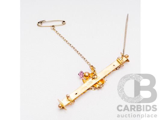 Vintage 9ct Yellow Gold Classical Scottish Brooch - 2.89gms