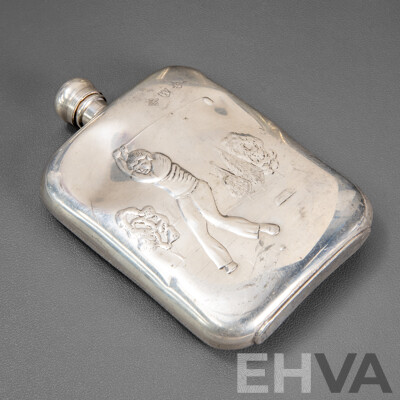 Collection of Seven Glass and Pewter Hip Flasks