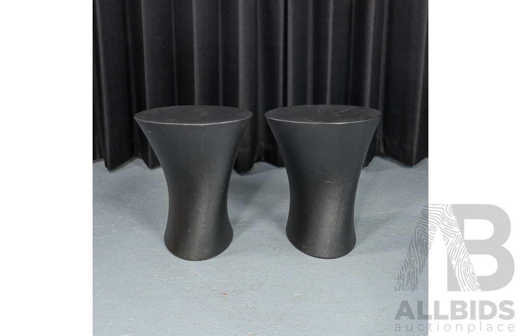 Pair of Black Marco Moran Moulded Plastic Stools for Parri Plastic Design
