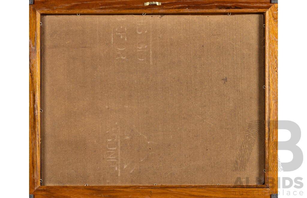 Choo Git Man (20th Century, Malaysian, 1939-2025), Petang Di Kampung (Village Afternoon), Original Hot Wax & Painted Batik on Cotton Panel, 50H x 63W cm (frame)