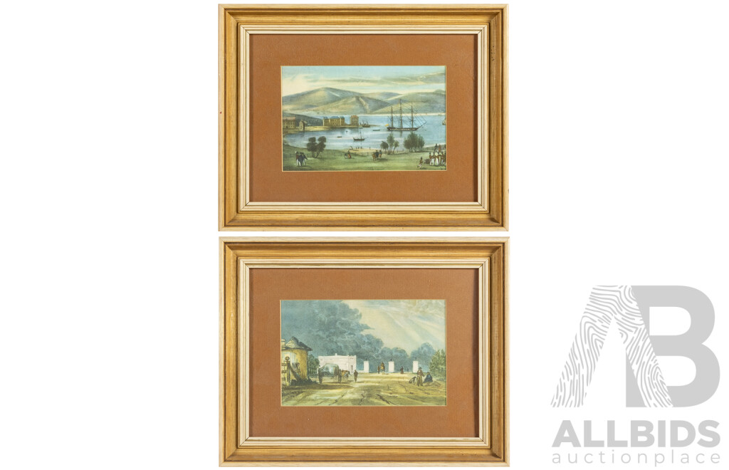 Hobarton & New Toll Gate, (Early 20th Century), Parramatta Road, Vintage Reproduction Prints After Originals, 29H x 36W cm (frames) (2)