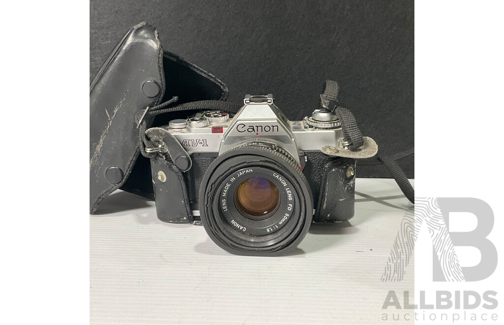 Canon AV-1 Camera and Speedlight Flash