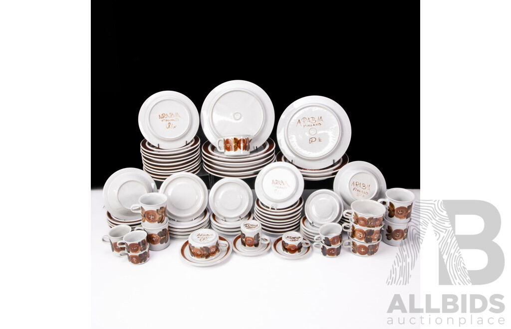 Extensive Arabia 'Rosmarin' Dinner Service by Ulla Procopé - 71 Pieces