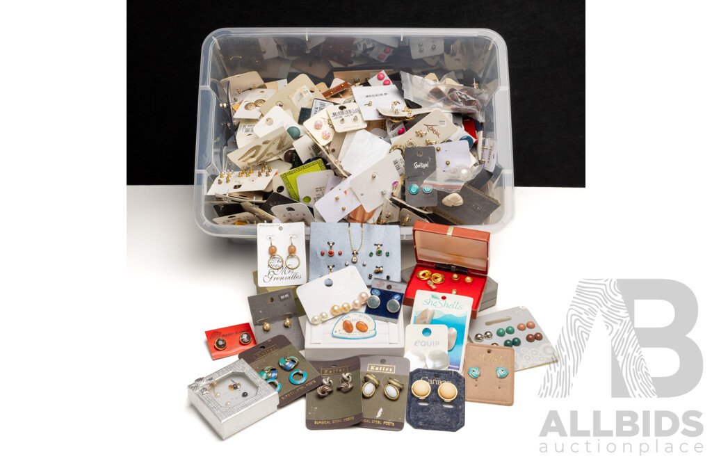 Box of Assorted Costume Earrings