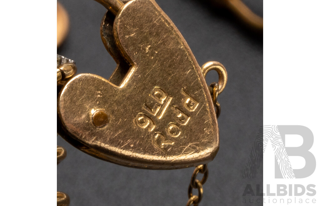 9ct Rolled Gold Assorted Vintage Jewellery - Bangles, Earrings, Bracelet and Fob Chain - Lot of 6