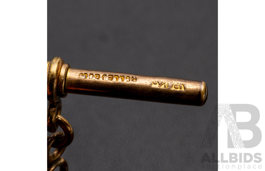 9ct Rolled Gold Assorted Vintage Jewellery - Bangles, Earrings, Bracelet and Fob Chain - Lot of 6