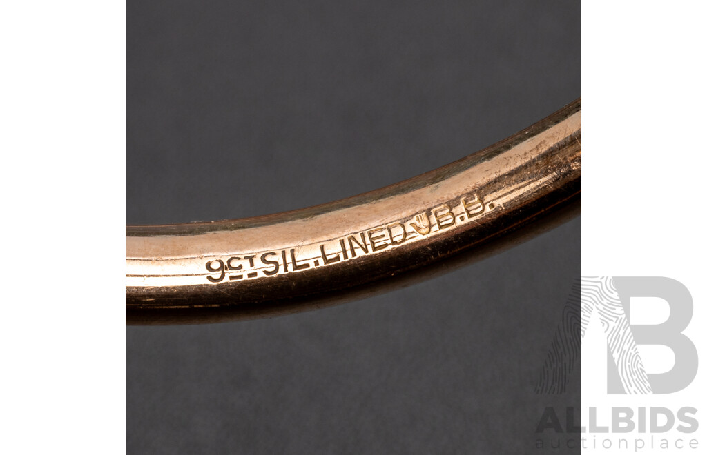 9ct Rolled Gold Assorted Vintage Jewellery - Bangles, Earrings, Bracelet and Fob Chain - Lot of 6