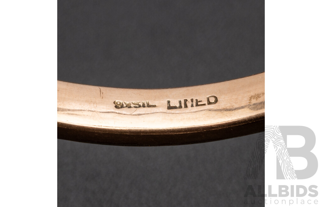 9ct Rolled Gold Assorted Vintage Jewellery - Bangles, Earrings, Bracelet and Fob Chain - Lot of 6