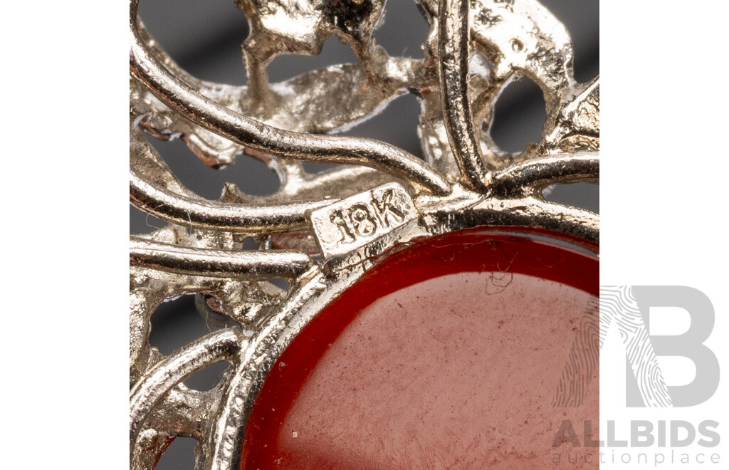 18ct Plated Sapphire & Carnelian Pendants - Lot of 2