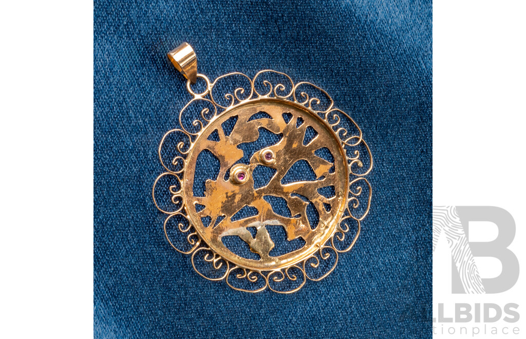 14ct Rose Gold & Ruby Pendant - 2.15gms