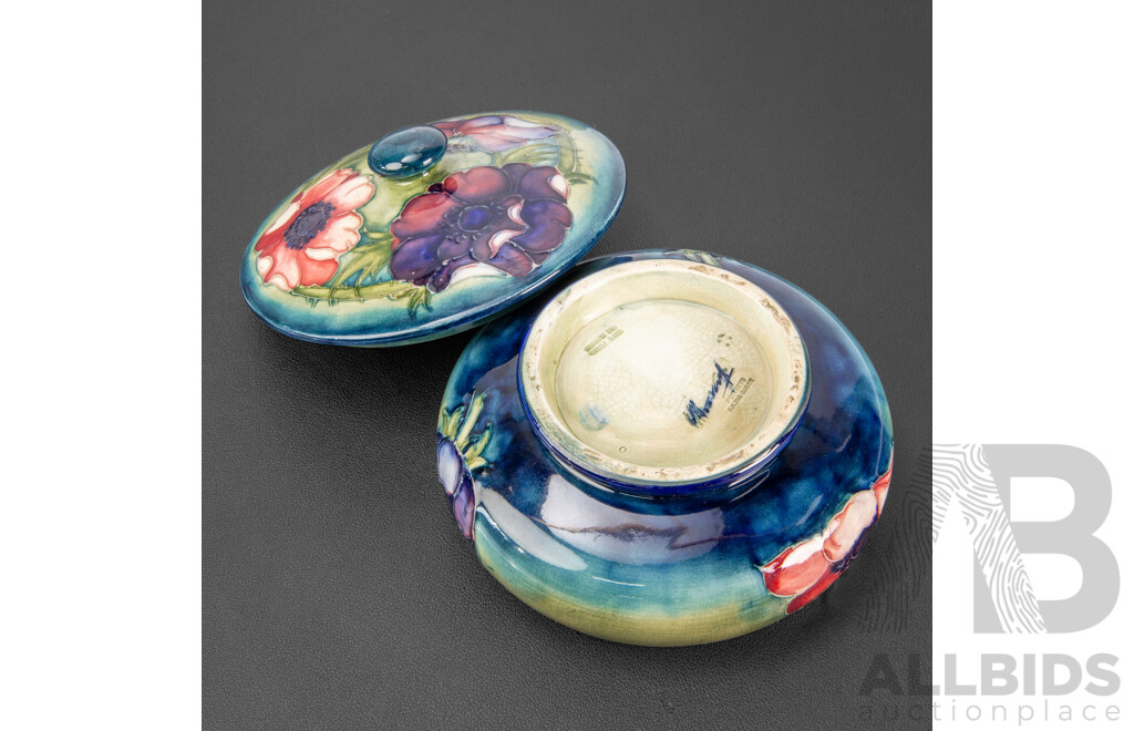 Early Moorcroft Anemone Lidded Trinket Bowl