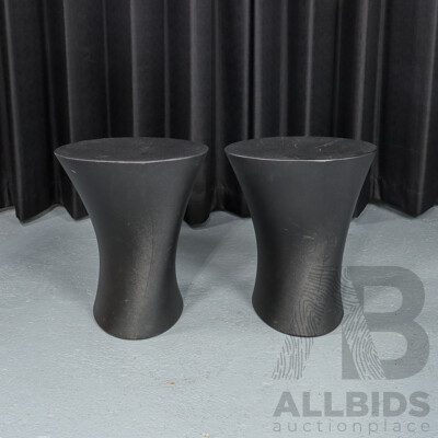 Pair of Black Marco Moran Moulded Plastic Stools for Parri Plastic Design