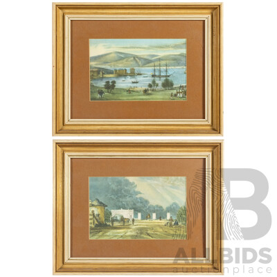 Hobarton & New Toll Gate, (Early 20th Century), Parramatta Road, Vintage Reproduction Prints After Originals, 29H x 36W cm (frames) (2)